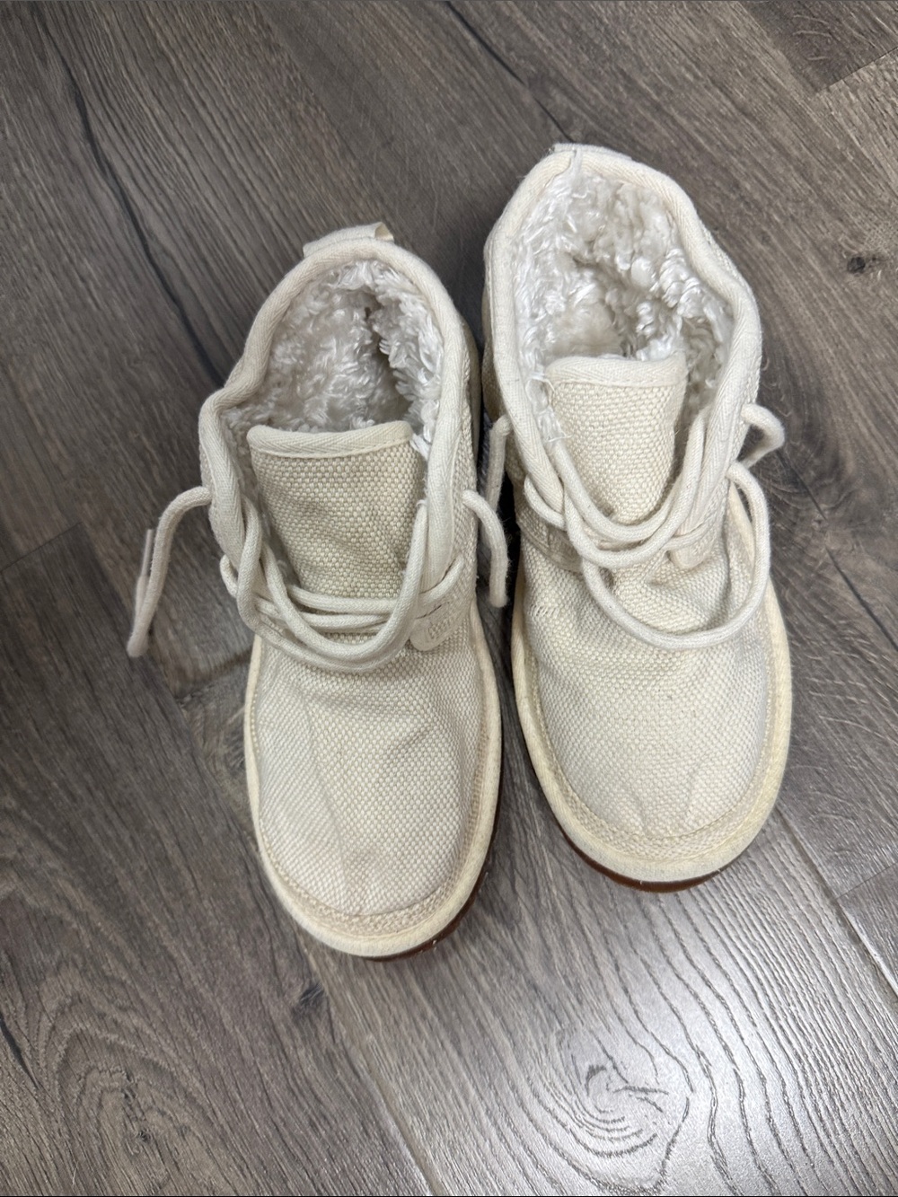 UGG Women's Cream Lace-Up Shearling Ankle Boots